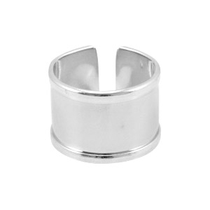 Fornituras DQ met&aacute;licas anillo base (para 10mm cord&oacute;n/cuero) plata vieja (sin n&iacute;quel)