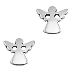 Colgantes met&aacute;licos DQ entrepieza angel Plata vieja (sin n&iacute;quel)