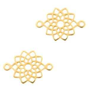 Colgantes met&aacute;licos DQ entrepieza m&aacute;ndala Dorado (sin n&iacute;quel)