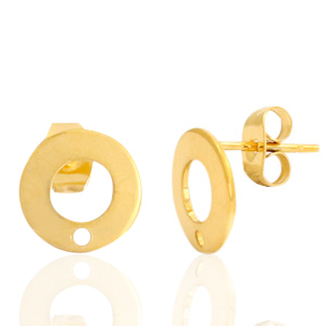 Pendientes Acero Inox 10mm con anilla Dorado