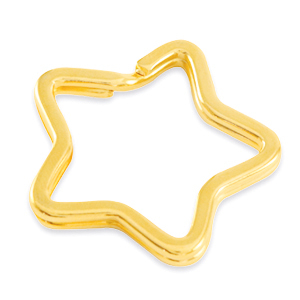 Fornituras met&aacute;licas DQ llavero estrella Dorado (sin n&iacute;quel)