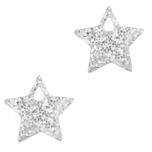Colgantes Plexx estrella glitter Plateado