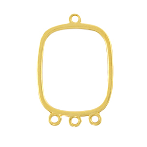 Colgantes met&aacute;licos DQ entrepieza con 3 ojos Dorado (sin n&iacute;quel)