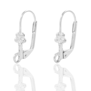 Fornituras met&aacute;licas DQ cierre pendiente ballestilla flor Plata vieja (sin n&iacute;quel)