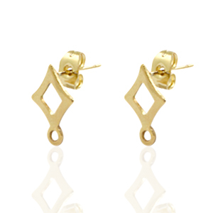 Pendientes Acero Inox rombo Dorado