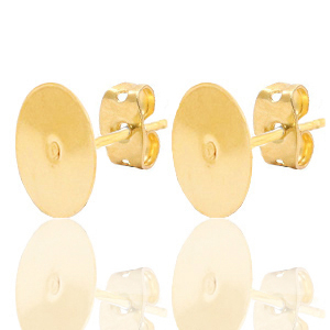 Fornituras DQ met&aacute;licas pendiente base 10mm Dorado (sin n&iacute;quel)