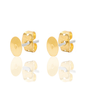 Fornituras DQ met&aacute;licas pendiente base 4mm Dorado (sin n&iacute;quel)