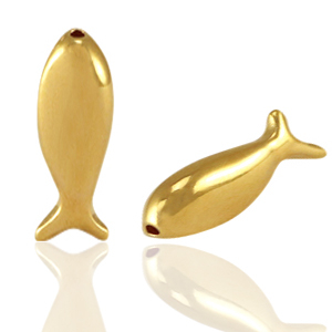 Abalorios met&aacute;licos DQ pez Dorado (sin n&iacute;quel)