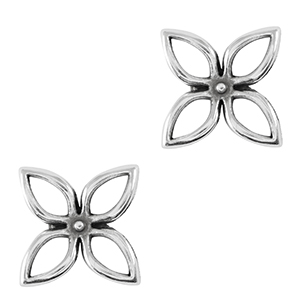 Colgantes met&aacute;licos DQ colgante / entrepieza flor Plata vieja (sin n&iacute;quel)