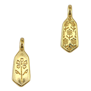 Colgantes met&aacute;licos DQ flor Dorado (sin n&iacute;quel)