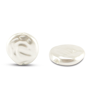 Imitaci&oacute;n de perlas de agua dulce moneda Blanco