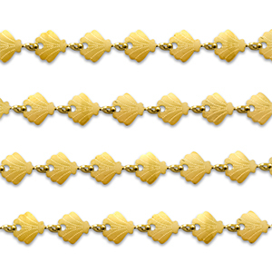 Fornituras Acero Inox cadena jasseron conchas Dorado