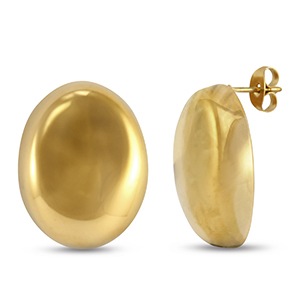Pendientes Acero Inox &oacute;valo Dorado