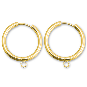 Pendientes Criolla Acero Inox con anilla 21mm  Dorado