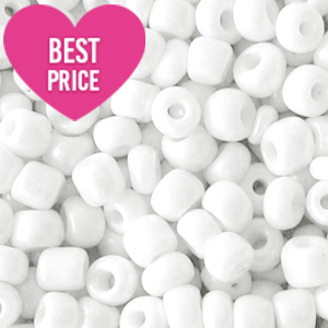 Rocalla cristal 8/0 (3mm) Blanco perla