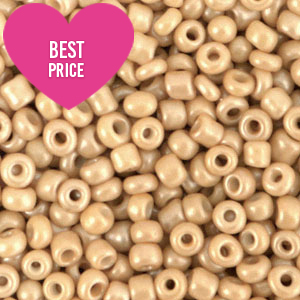 Rocalla cristal 8/0 (3mm) Beige gamuza