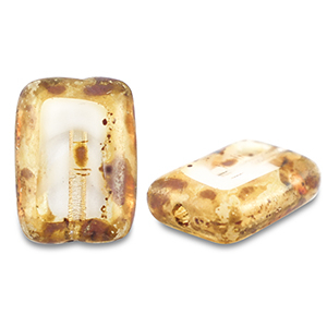 Abalorios Checos TCB rectangle 12x8mm Transparente blanco