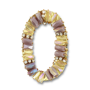 Colgantes faceteados &oacute;valo Lila-transparente-dorado