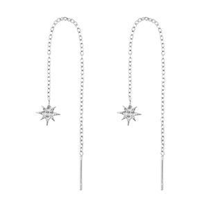 Pendientes Acero Inox estrella Plateado
