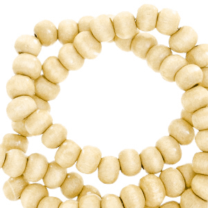 Abalorios de madera redondos 6mm Madera natural-marr&oacute;n natural