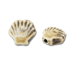 Abalorios de cer&aacute;mica concha Marr&oacute;n claro