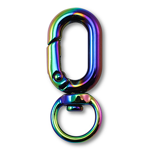 Fornituras coloridas anilla de llavero &oacute;valo Negro-cubierta AB