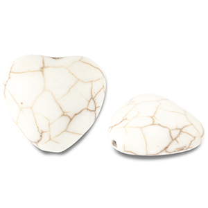 Abalorios de cer&aacute;mica coraz&oacute;n Blancuzco