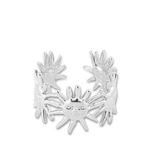 Anillos Acero Inox sol Plateado