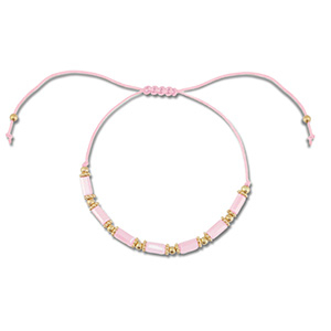 Pulsera tobillera trendy abalorios mixtas Rosa claro-dorado