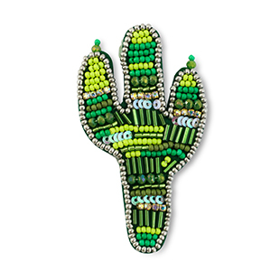 Broches cactus Verde multicolor-plateado