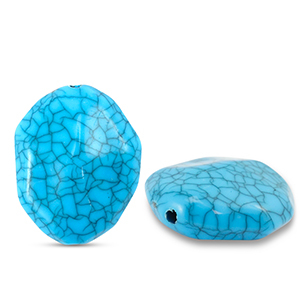 Abalorios acr&iacute;licos hex&aacute;gono Azul