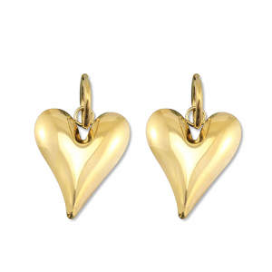Pendientes Acero Inox coraz&oacute;n Dorado