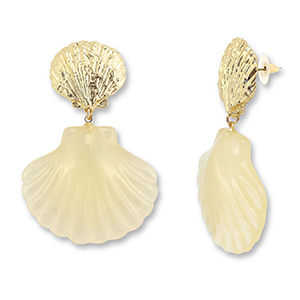 Pendientes trendy conchas Champagne claro-dorado