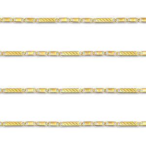 Fornituras Acero Inox cadena jasseron plano Dorado