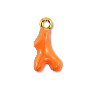 Colgantes Acero Inox coral Plateado-naranja