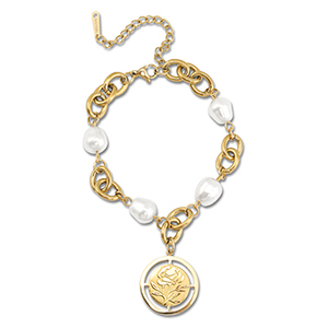 Pulseras Acero Inox rosa Dorado