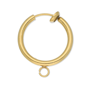 Fornituras Acero Inox pendientes criolla clip con anilla 16mm Dorado