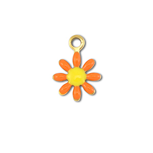 Colgantes Acero Inox flor Dorado-naranja-amarillo