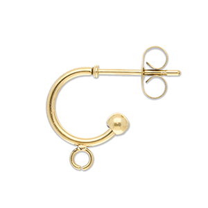 Fornituras Acero Inox pendientes criolla con anilla Dorado