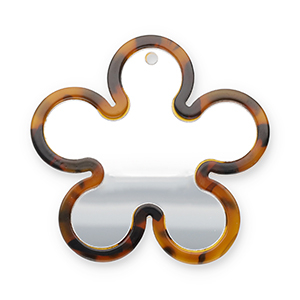 Colgantes llamativos espejo fleur Marr&oacute;n-negro