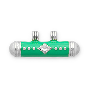 Message bead colgantes Acero Inox Plateado-verde-transparente