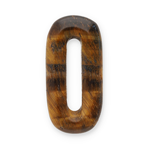 Colgantes de piedra natural Ojo de tigre &oacute;valo Marr&oacute;n dorado