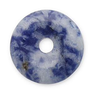 Colgantes de piedra natural Sodalita y Microclina dona 16mm Azul-blanco