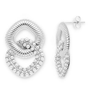 Pendientes Acero Inox Plateado-blanco