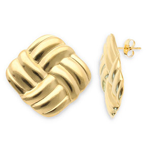 Pendientes Acero Inox cuadrado Dorado