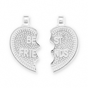 Colgantes met&aacute;licos DQ "best friends" Plateado vieja (sin n&iacute;quel)
