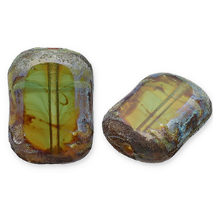 Abalorios Checos TCB rect&aacute;ngulo 12x9mm Peridot-topaz