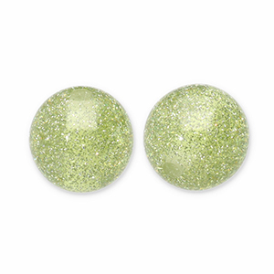 Abalorios acr&iacute;licos con glitter 8 mm Verde oliva-plateado