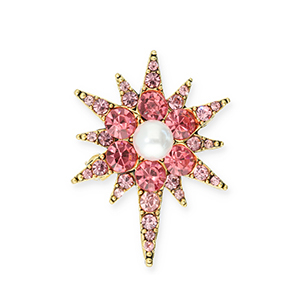 Broches estrella Dorado-rosa-blanco