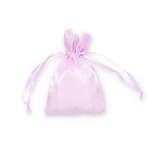 Bolso de sat&eacute;n con strass Lila-plateado